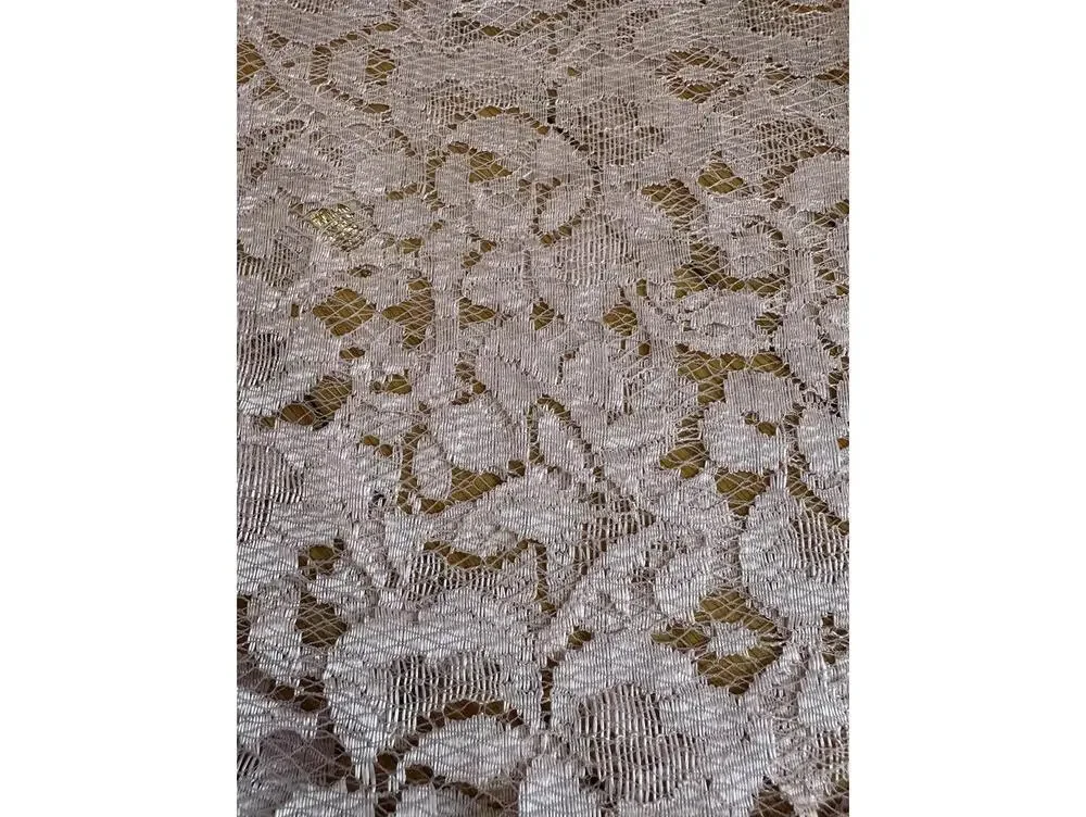 Shimmery Pink Floral Lace Fabric 62x8 Yards Bridal Formal Sheer Wedding Dress